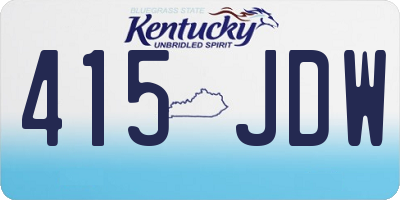 KY license plate 415JDW