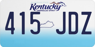 KY license plate 415JDZ