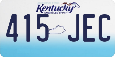 KY license plate 415JEC