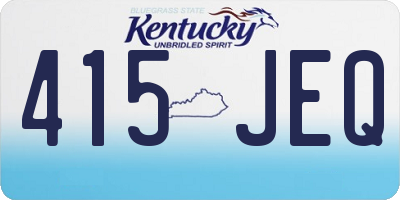 KY license plate 415JEQ