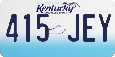 KY license plate 415JEY