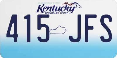 KY license plate 415JFS