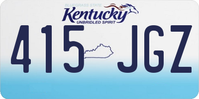 KY license plate 415JGZ