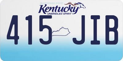 KY license plate 415JIB