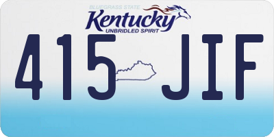 KY license plate 415JIF