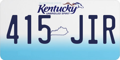 KY license plate 415JIR