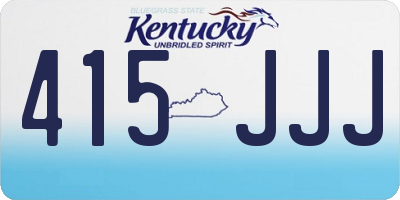 KY license plate 415JJJ