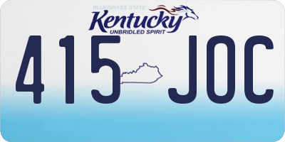 KY license plate 415JOC