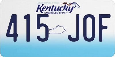 KY license plate 415JOF
