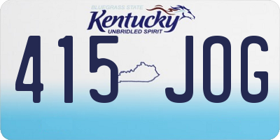 KY license plate 415JOG