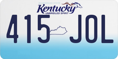 KY license plate 415JOL