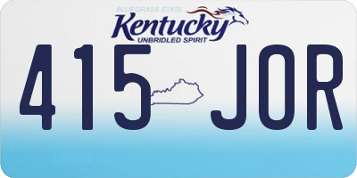 KY license plate 415JOR