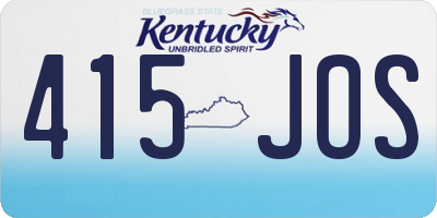 KY license plate 415JOS