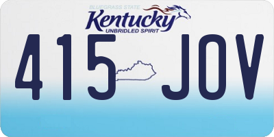 KY license plate 415JOV