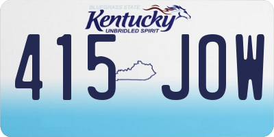 KY license plate 415JOW