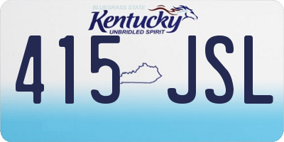 KY license plate 415JSL