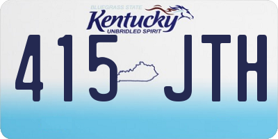 KY license plate 415JTH