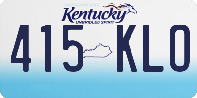 KY license plate 415KLO