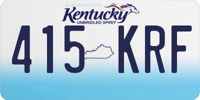 KY license plate 415KRF