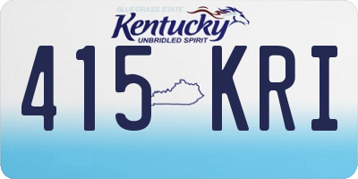 KY license plate 415KRI