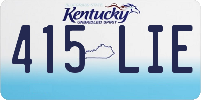 KY license plate 415LIE