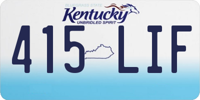 KY license plate 415LIF