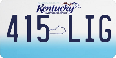 KY license plate 415LIG
