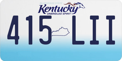 KY license plate 415LII