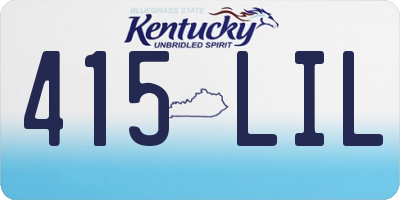 KY license plate 415LIL