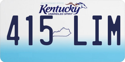 KY license plate 415LIM