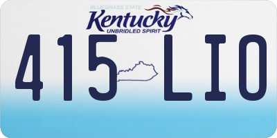 KY license plate 415LIO