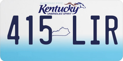 KY license plate 415LIR