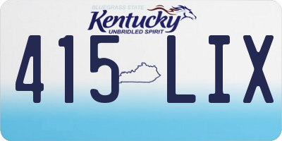 KY license plate 415LIX