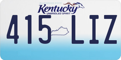 KY license plate 415LIZ