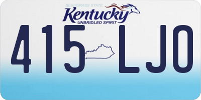 KY license plate 415LJO