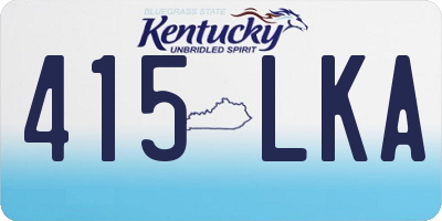 KY license plate 415LKA