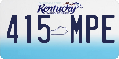 KY license plate 415MPE