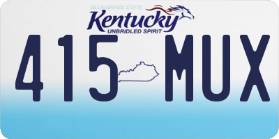 KY license plate 415MUX