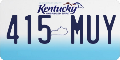 KY license plate 415MUY