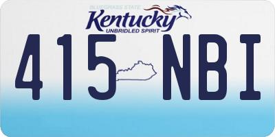 KY license plate 415NBI