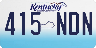 KY license plate 415NDN