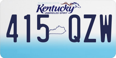 KY license plate 415QZW