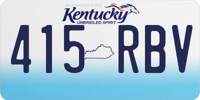 KY license plate 415RBV