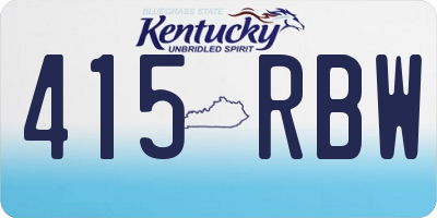 KY license plate 415RBW
