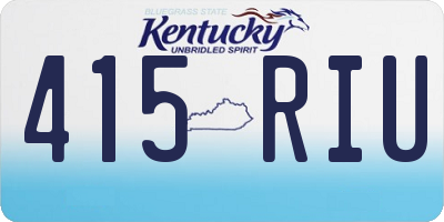 KY license plate 415RIU