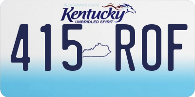 KY license plate 415ROF