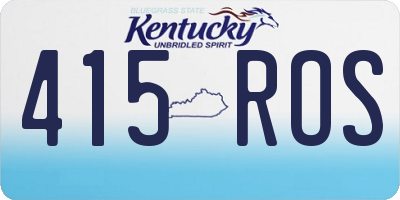 KY license plate 415ROS
