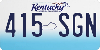KY license plate 415SGN