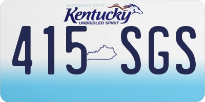 KY license plate 415SGS