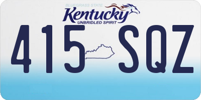 KY license plate 415SQZ